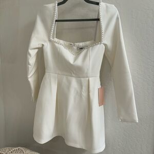 Odd muse brand, size small. New with tags. White long sleeve mini dress.